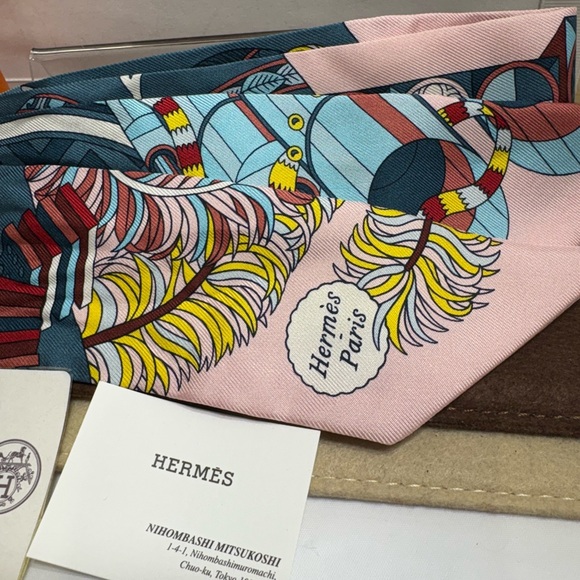 Hermès Twilly Scarf Collection in Blue, Pink, and Red - Picture 6 of 7